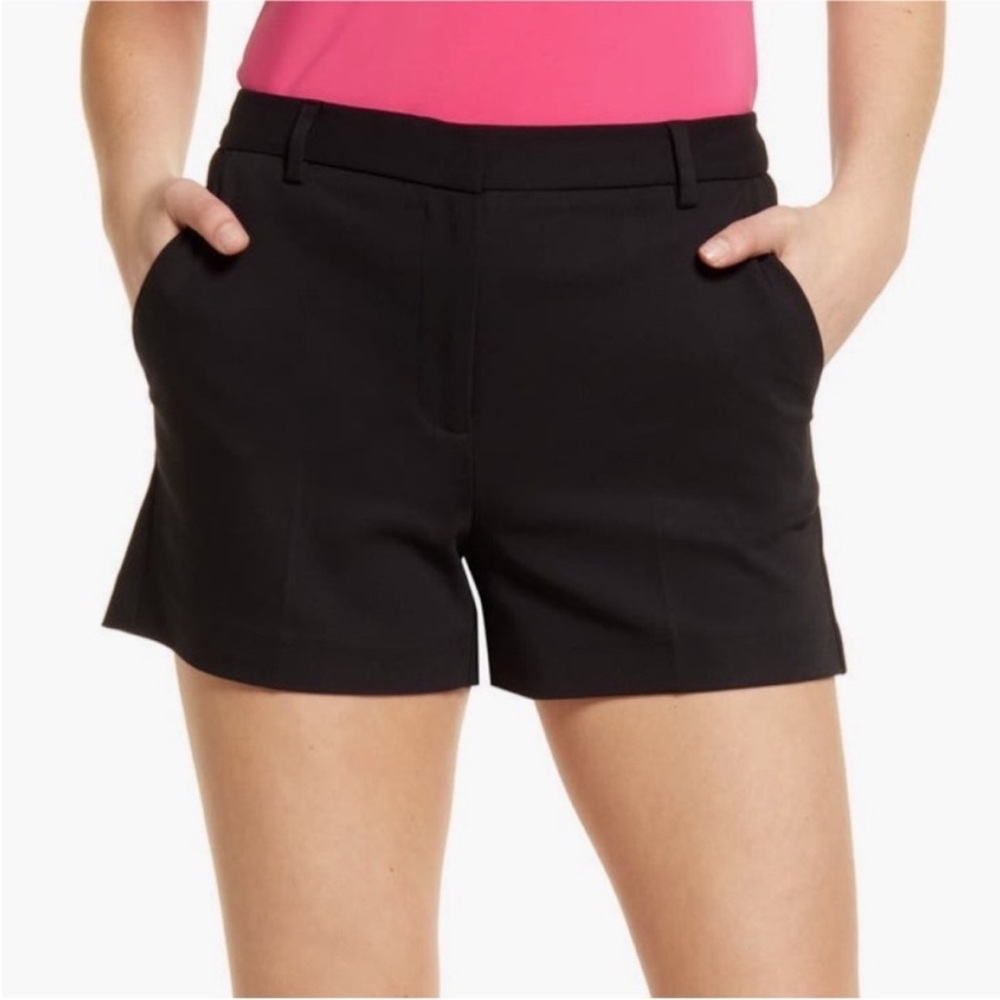 Halogen Tailored Shorts High Waisted Trouser Work Career Cotton Black Size 10
